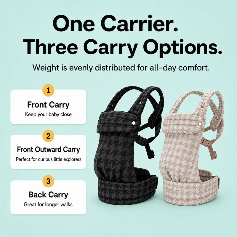 KINHOA BabyCarrier™  - Beige Houndstooth